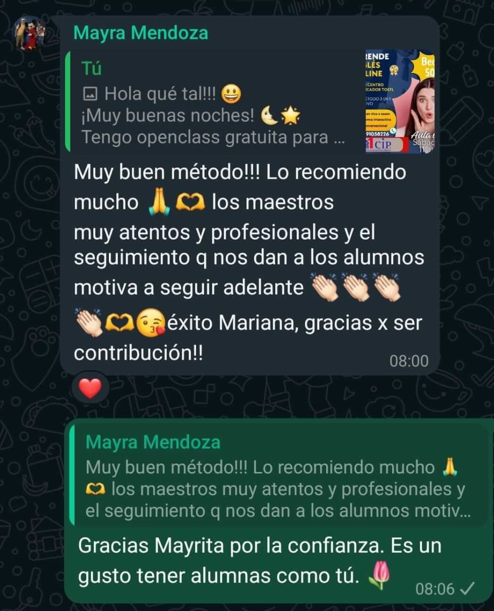 Testimonio real de alumno por WhatsApp